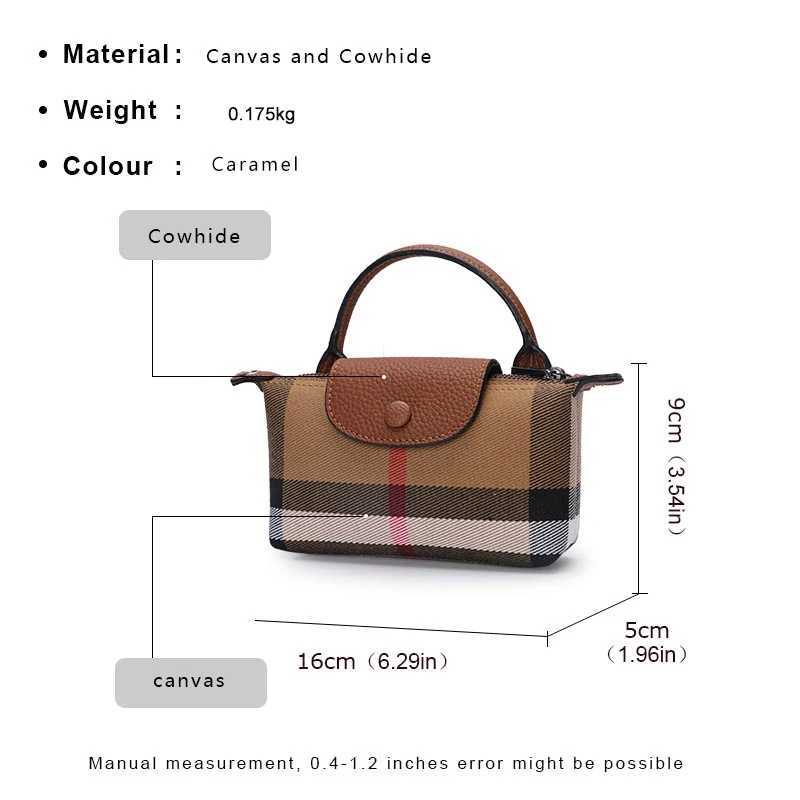New Arrival Aidrani The new womens one shoulder crossbody bag is made of canvas and cowhide with a high-end and elegant checkered pattern T250318