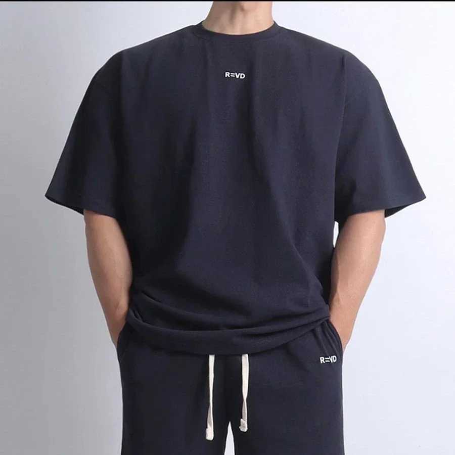 Hip Hop Oversize s-7XL Mens Loose Fitness T-shirt Fashion Fitness Running T-shirt Summer Fitness Short Sleeve Cotton Casual T-shirtT250318