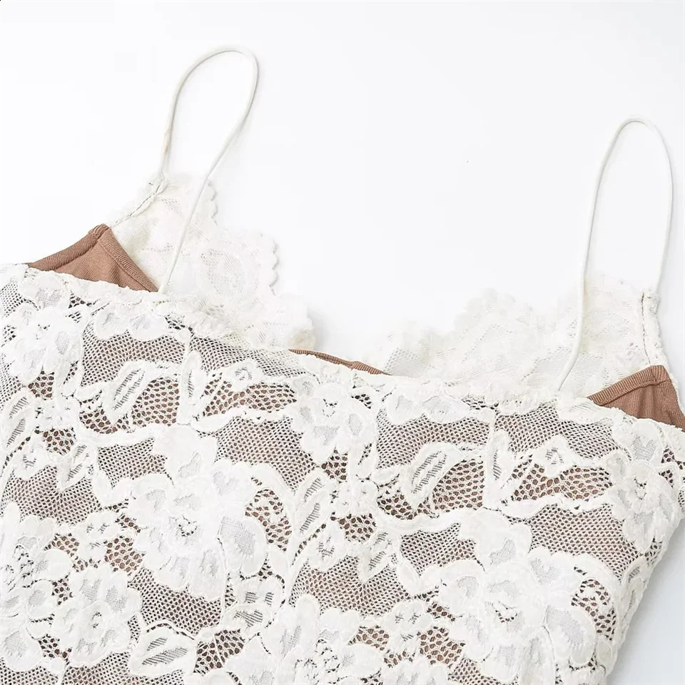 womens lace Camisol lace pattern adjustable spaghetti strap elegant y2k 250314