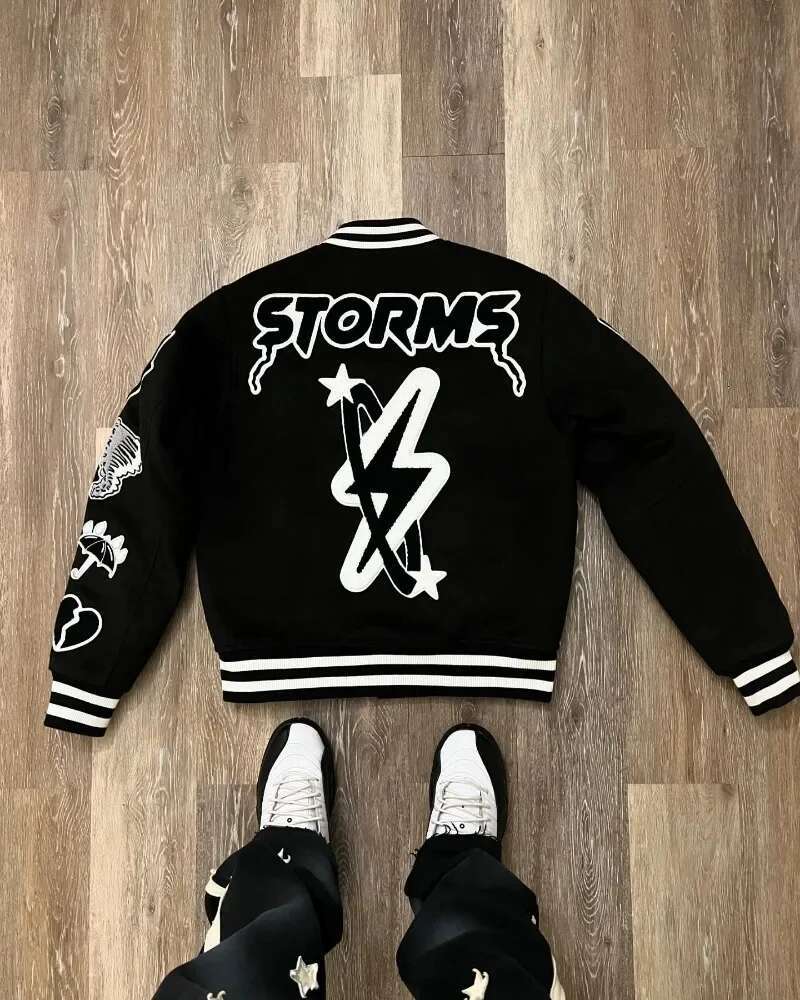 2025 New American Hip-Hop Retro Personalized Graphic Embroidery Oversized Men's Coat Y2k Haruku Gothic Casual Joker Streetwear