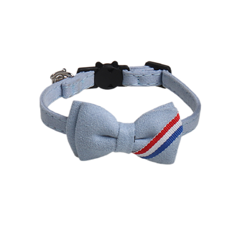 Cat Collar with Bells, Bow Tie Removable, Breakaway Safety Buckle, Soft Velvet Fashion Cat Collar, Adjustable for Girl Boy Kitty Kitten Small Pets Acc