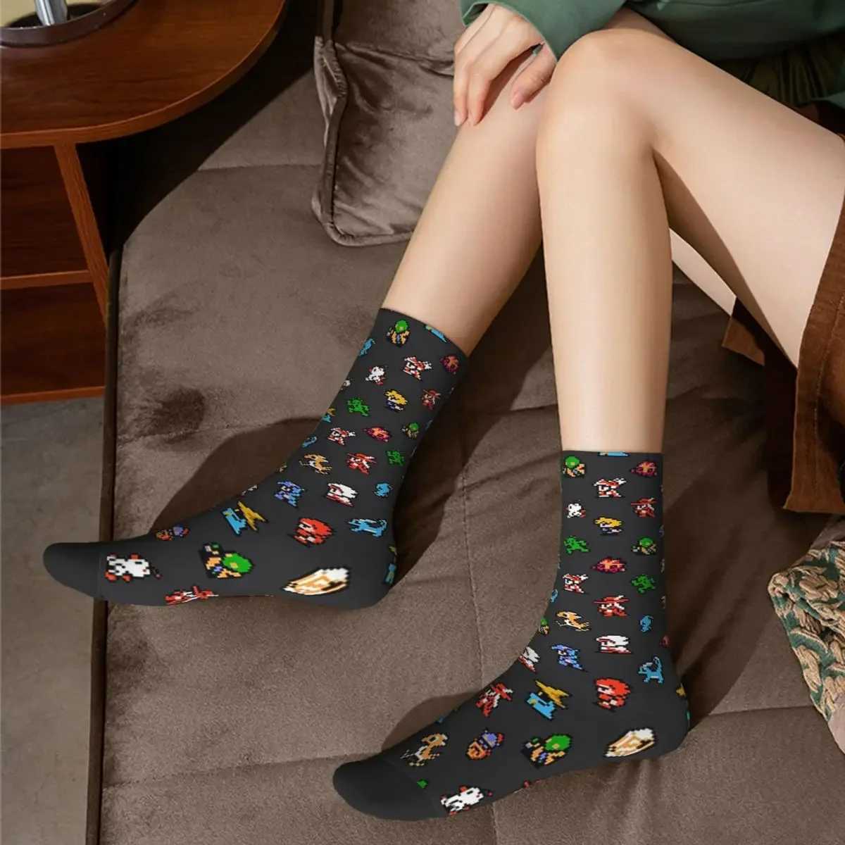 Final Fantasy Pixel Board Socks Harajuku High Quality Stocks Four Seasons Stocking Accessories X250319