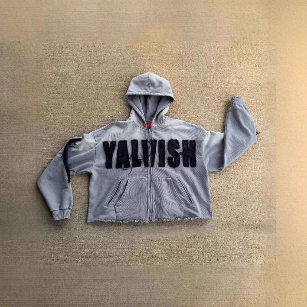 Letter embroidery American hip-hop street style couple hoodie