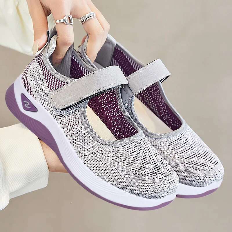 Soft Summer Casual Portable Sneakers Walking Flat Soles for Women Breathable Slip on White Shoes