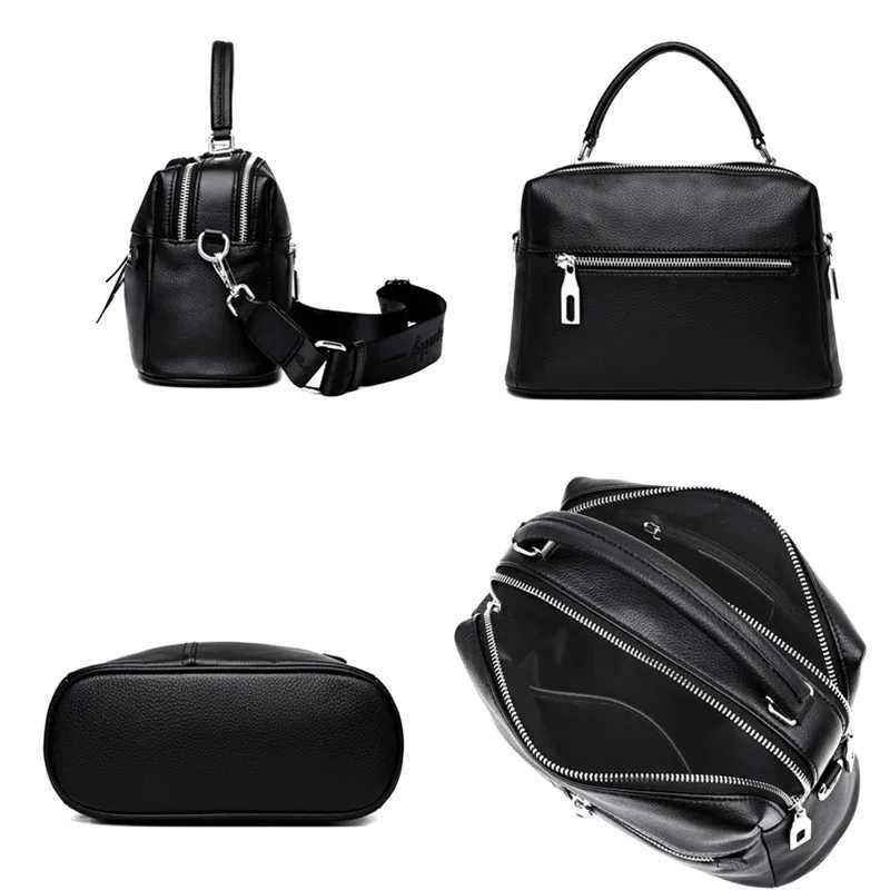 High Quali Cowhide Shoder Bag for Wen messenger Bags Ladies Soft Genuine Leather Handbag Purse Fem Casual Crossbody Bag Z250318