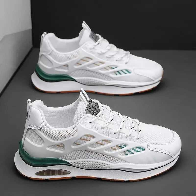 Fashion Mens Sneakers Mesh Breathable Casual Shoes Non-slip Platform Running Shoes for Men Lace Up Flats White Tenis Masculino Z250319