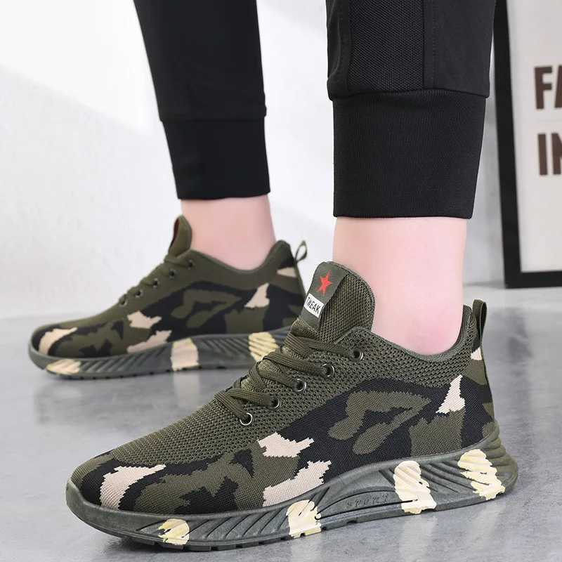 High quality mens new sports shoes spring and autumn outdoor hiking shoes comfortable and breathable camouflage running shoes Z250319