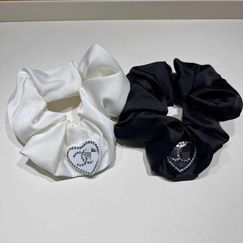 Hair Rubber Bands Girls Temperament Large Intestine Hair Ring Love Rhinestone Fragrant Wind Headband Accessories H250318