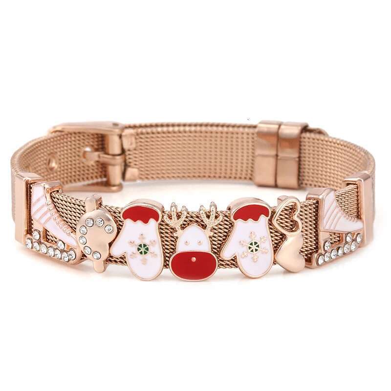 Winter Hot Sale 10mm Glove Beads Charm Bracelets DIY Mesh Keeper Bracelets Pulseras Mujer For Women Men Christmas Jewelry Gift