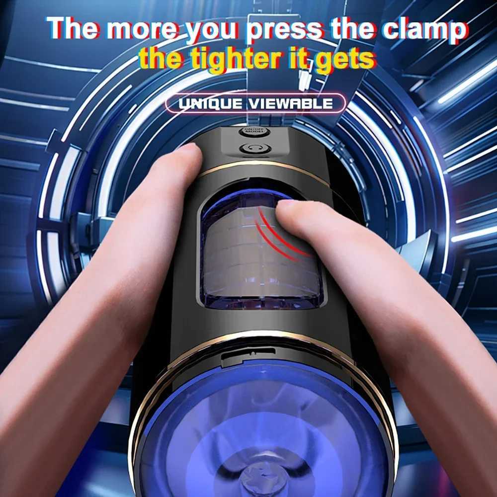 Automatic Male Masturbator Cup Adult Pussy Toy with Vibrating Thrusting Sucking Pocket Sexual Toys Sex Toys for Men PleasureXJ250319