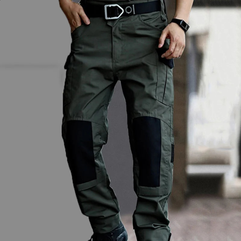 Wear resistant outdoor tactical pants mens casual cargo Trouser multi pocket waterproof work hiking training 250319