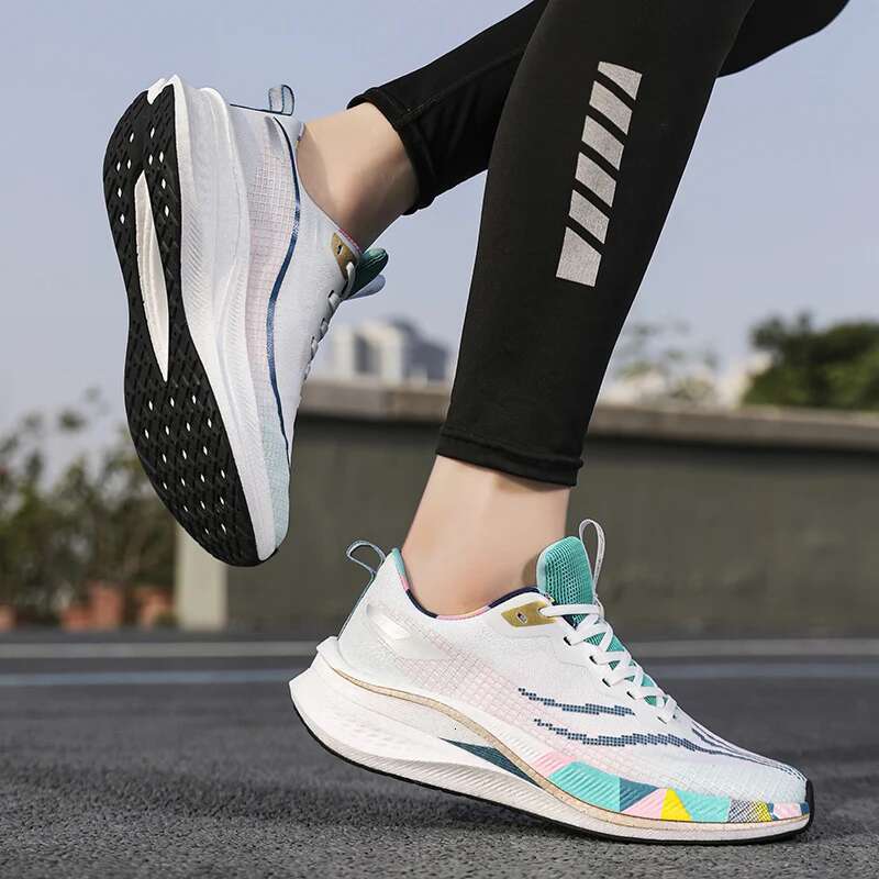New Air Cushioning Running For Men White Marathon Outdoor Sports Shoes Women Non-slip Athletic Male Sneakers