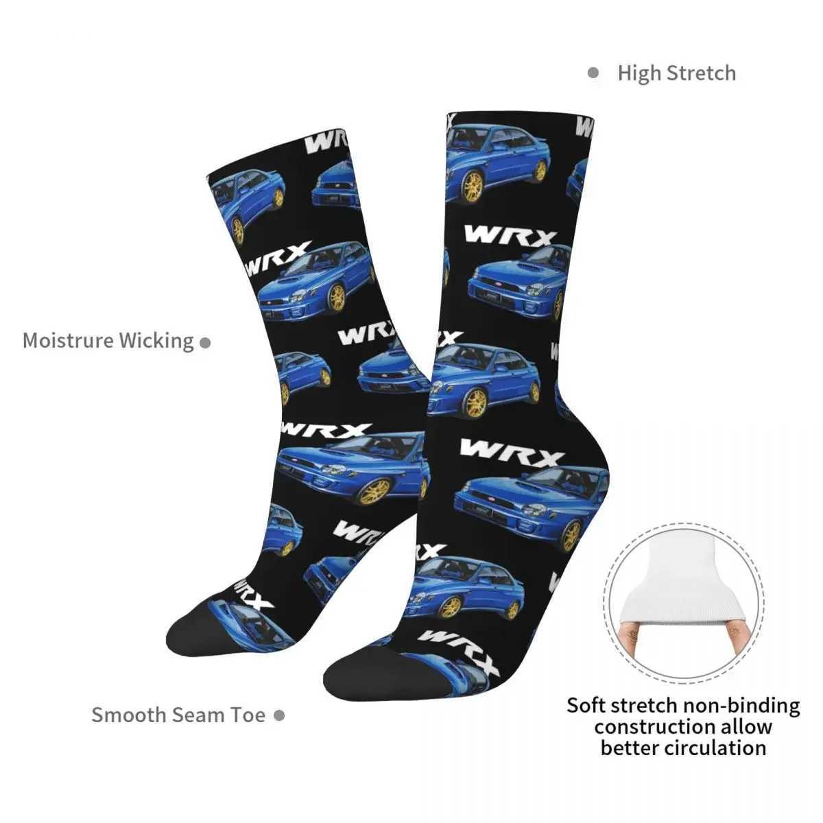 JDM WRX GDB Bugeye RALLY BLUE Socks Harajuku Super Soft Stockings All Season Long Socks for Mans Womans Birthday Present X250319