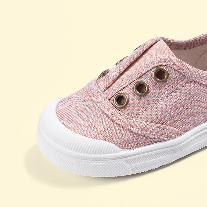 EDUBA 2025 Spring Elastic Slip-On Canvas ShoesBoys Girls Casual Shoes with Eyelets Lightweight Cold Adhesive Kids Shoes EW5S80 250319