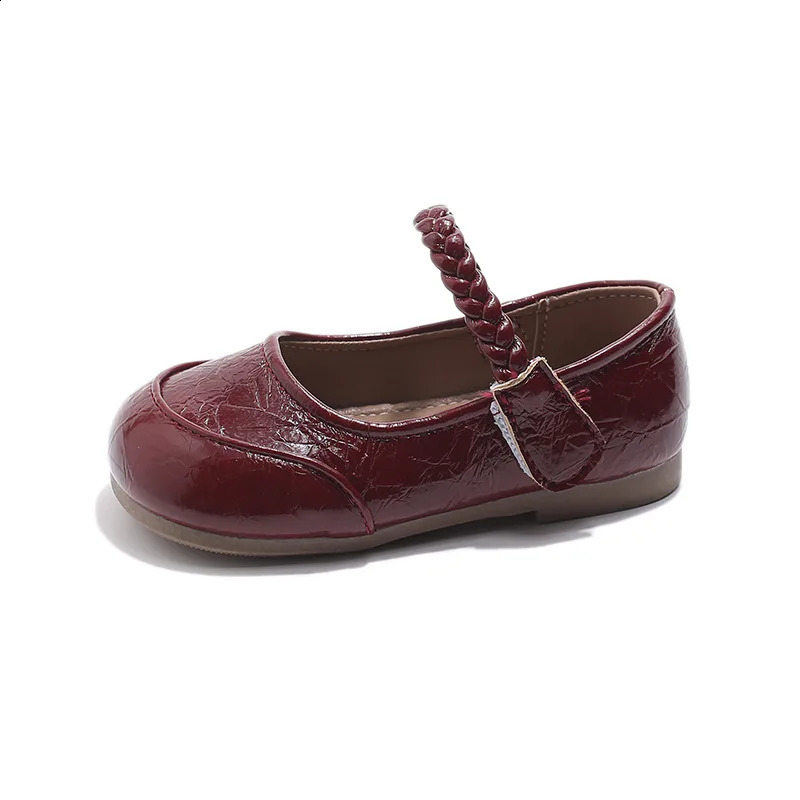 Spring Children Leather Shoes for Girls Fashion Korean Style Soft Antislippery Versatile Chic Ballet Elegant Flats 250319