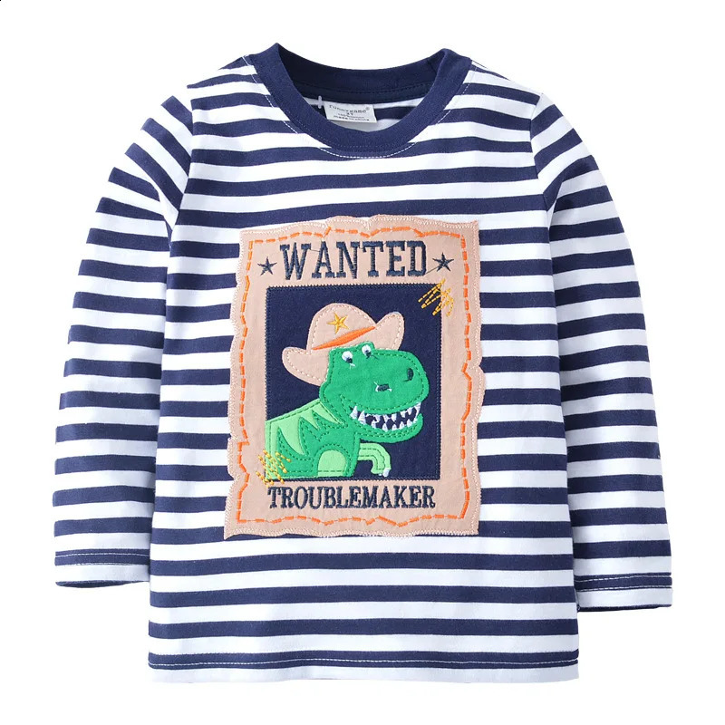 Little maven Baby Kids Tops Autumn Casual Clothes Cotton T-shirt Long Sleeves Animal Dinosaur Boys Long Sleeve T Shirts 250319
