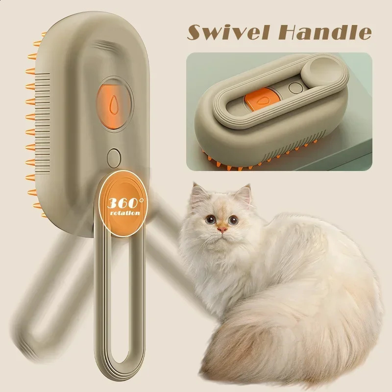 3in1 Steam Brush Cat Comb Water Pet Electric Spray Hair Massage 250318