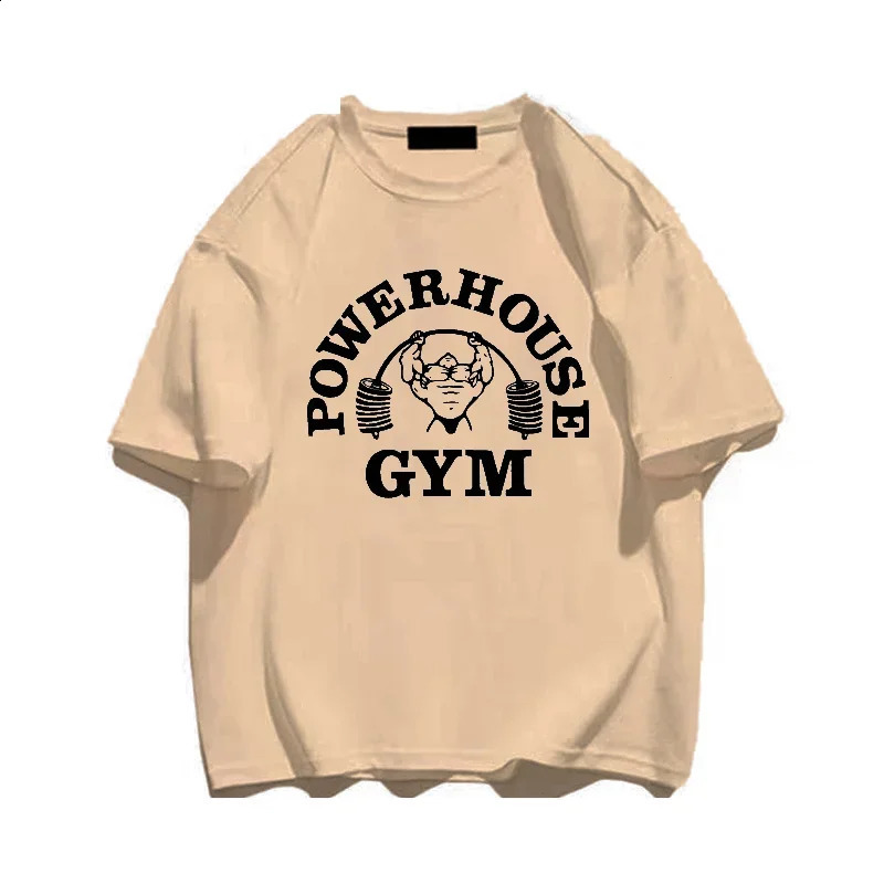 Summer gym Tshirt cotton oversized womens graphic printing sports fashion trend mens highquality clothing 250318