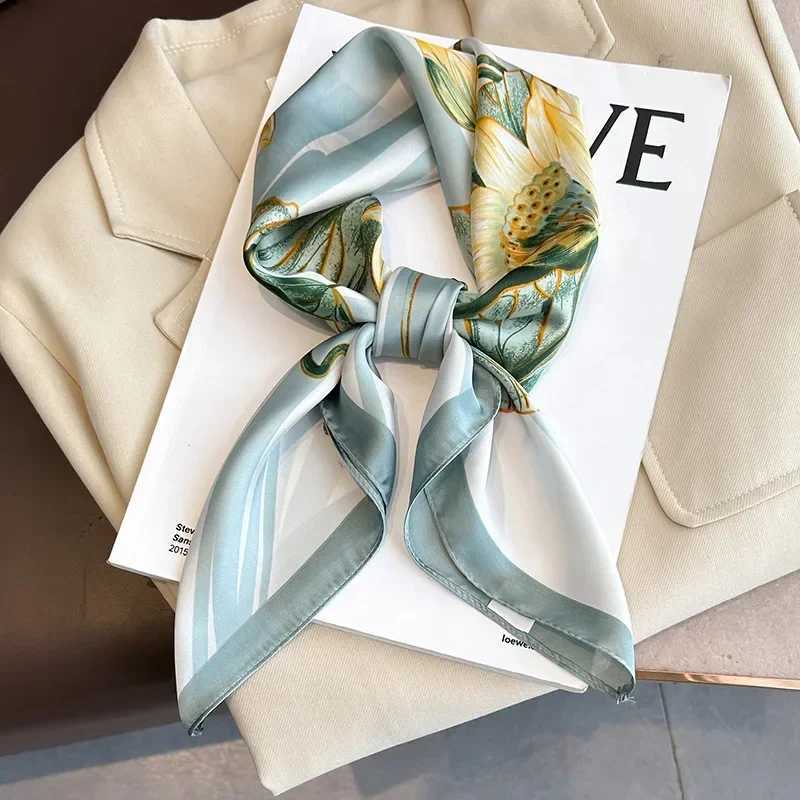 Luxury brand Silk Square scarf Wenford Bandanama print collar scarf hair 70cm shawl bag Bufanda 2024 spring X250319