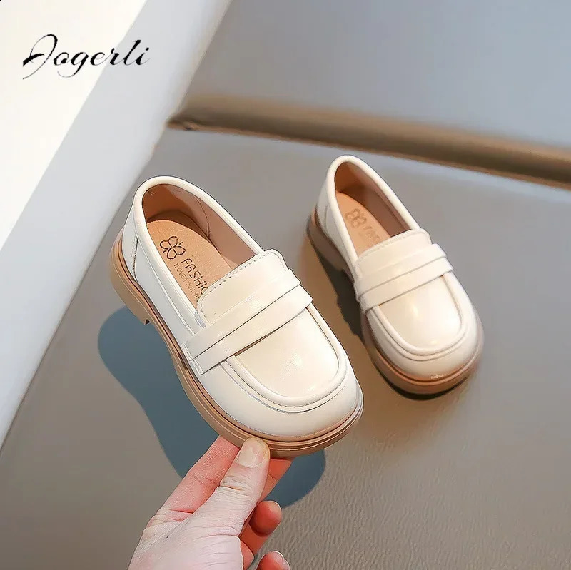 Girls PU Leather Shoes SpringSummer Collection Childrens Soft Bottom Princess Apartment Black School Casual 250319