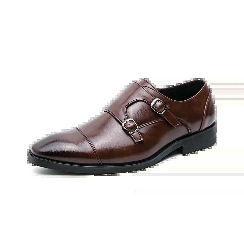 Classic brand Versatile mens leather casual shoes Office business shoes Pointed Low Heel mens formal shoes Large size 38-48XJ250319