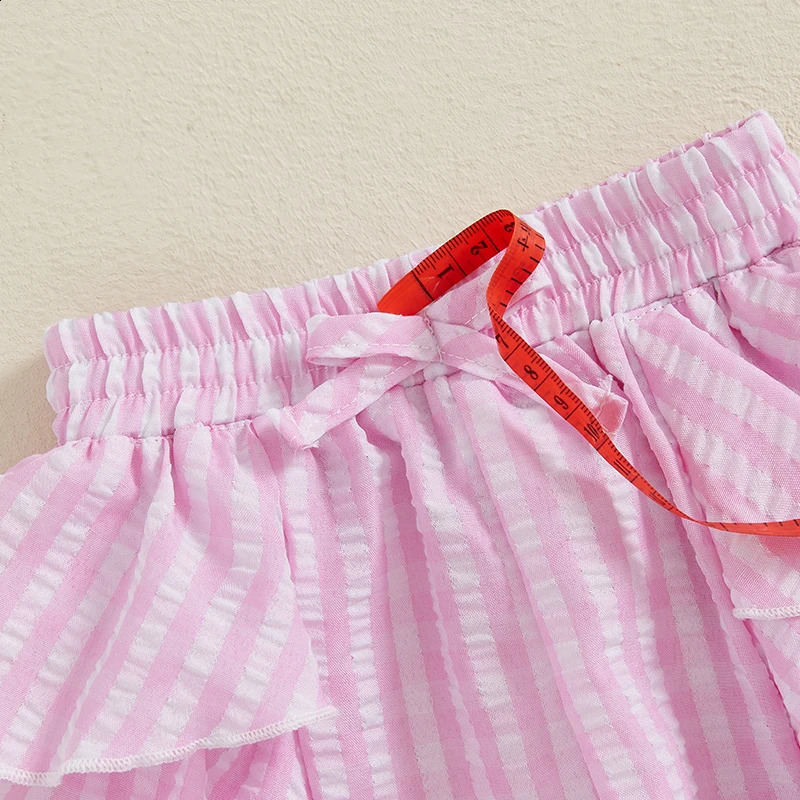 Girls Floral Print Ruffle Shorts with Elastic Waistband and Bow Detail - Stylish Wide Leg Loose Shorts for Summer Streetwear 250319