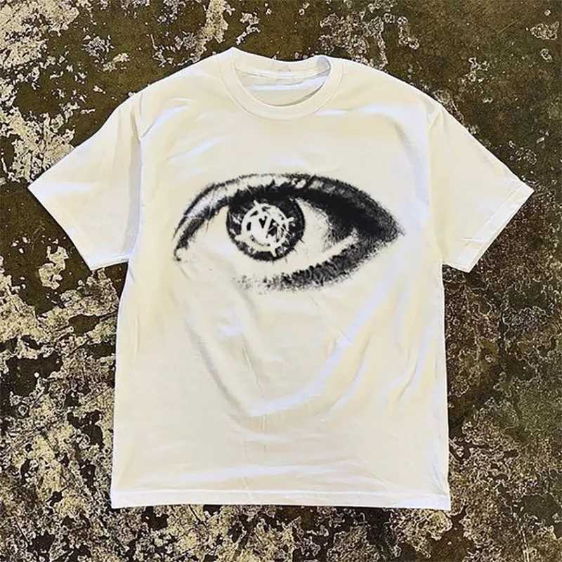 Mens T-shirt iris T-shirt cotton summer short sleeved top retro Harajuku streetwear oversized graphic fashion Korean pop clothingT250318