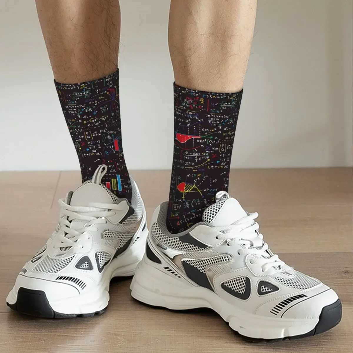 Color mathematical formula socks Harajuku sweat absorbing long socks seasonal unisex birthday gift socks accessories X250319