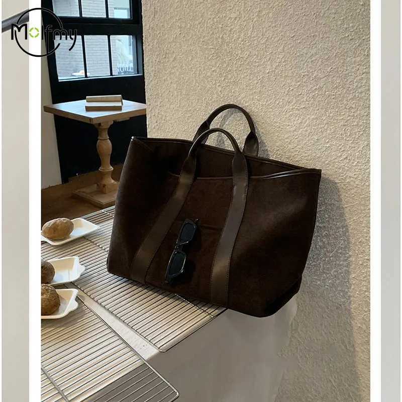 Suede Tote Bag for Wen Vintage Designer Luxury Shoder Bags Large Capaci Winter Handbag Cmute Shopping Bolsos De Mujer Z250318