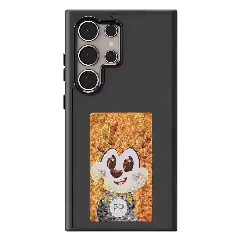 New Designer Magnetic Shockproof NFC Smart E Ink Display Mobile for Samsung S23 S24 ultra DIY Screen Phone Case