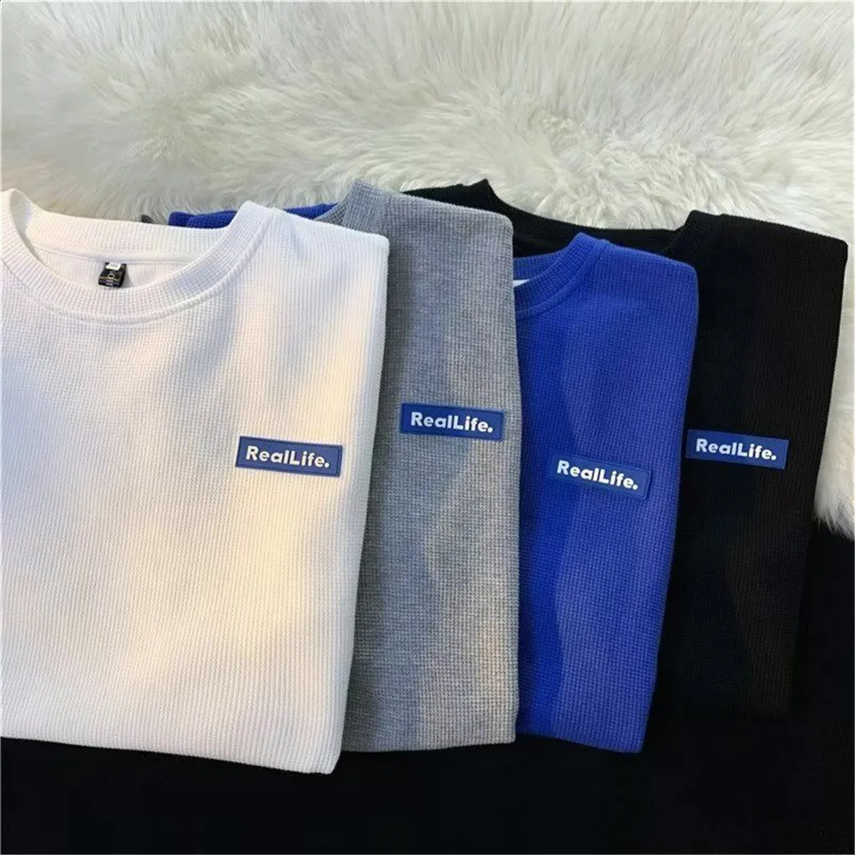 Fashion Waffle T-shirts For Men Basic Tee Casual T shirt Oversized Tops Quality Unisex Short Tshirts Tees Men Clothing 250319