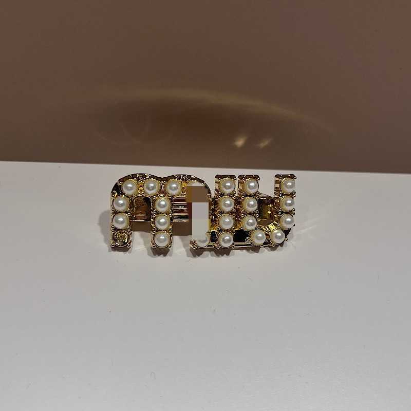 Hair Clips Barrettes 2024 New Rhinestone Bead Spring Clip High-end and Niche Design Fashionable Bangs Broken Hair Accessory H250318