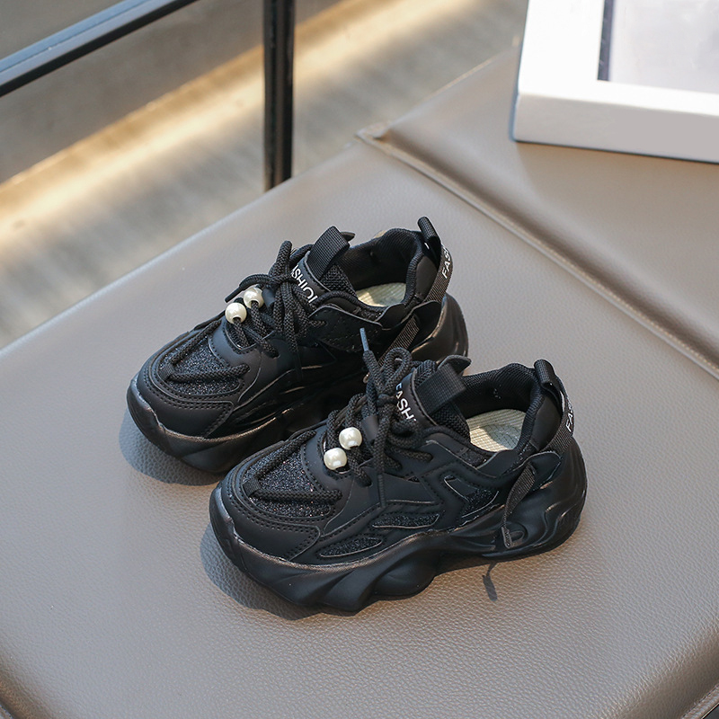 Girl Shoes For Kids Fashion with Pearl on Lace Girls Kidsnest Sport Trainers Running Tennis Youth Outdoor Sneakers Shoes Big Sizes US 9C-4Y