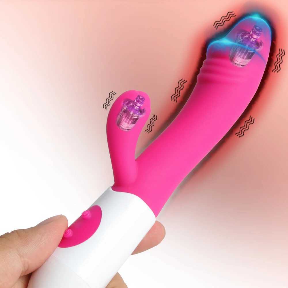 Rabbit Vibrator Dildo Powerful Double Vibration G-spot Clitoral Stimulating Massage Instructor Vaginal Massager Adult Female Sex Toy W250319
