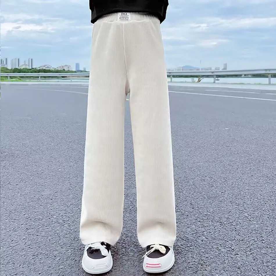 Girls Wide Leg Pants New Spring/Summer Trend Childrens Cowboy Casual Straight Leg Pants Girls Trend Weight Loss PantsT250318