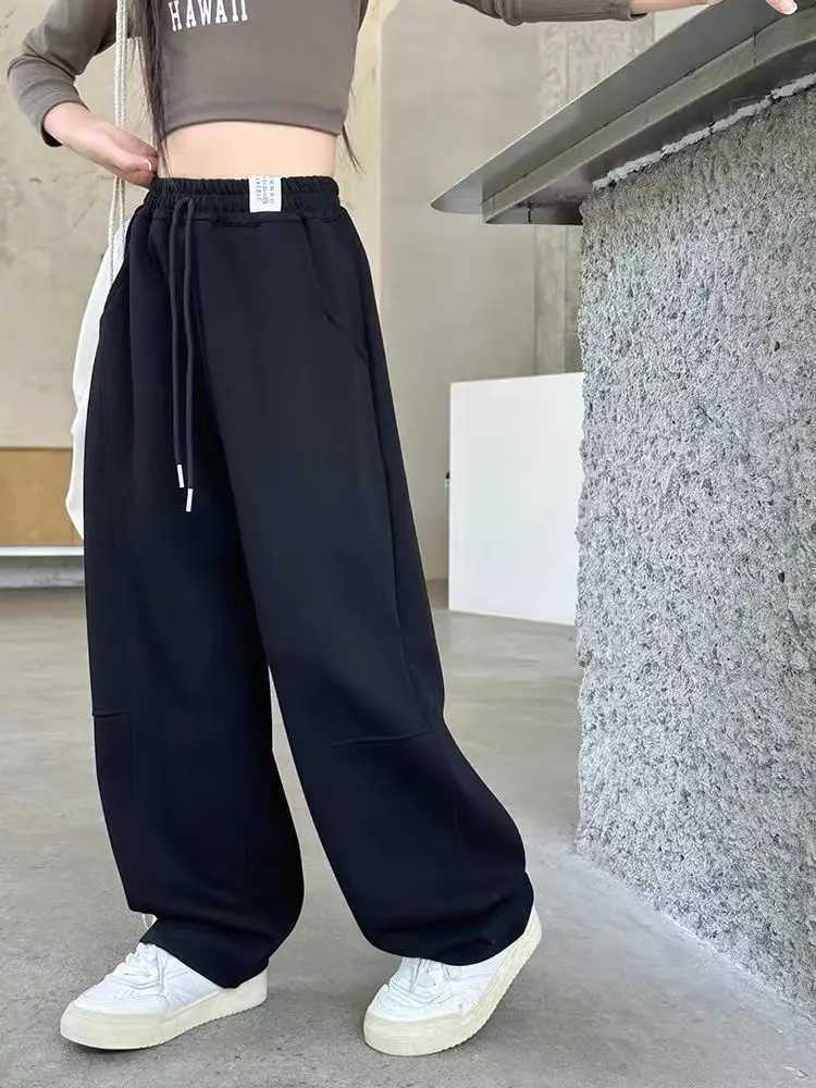 Spring Sweatpants Girl Casual Pants Autumn New Fashion Trousers Kids Loose Solid Cotton Trousers Childrens Clothing 5-14 YearsT250318