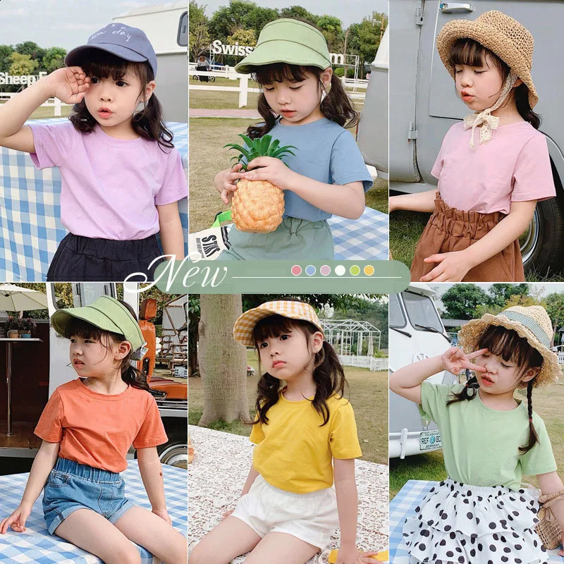 2-10Y Toddler Kid Baby Boys Girls Clothes Summer Top Short Sleeve Cotton T Shirt Loose Infant Basic Tee Childrens Tshirt Outfits 250319