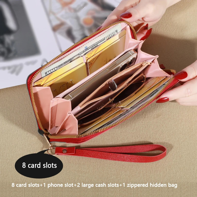 Fashion Zipper Wallet Ladies Long Wallet Tote Bag Coin Card Holder PU Leather Wallet 250318