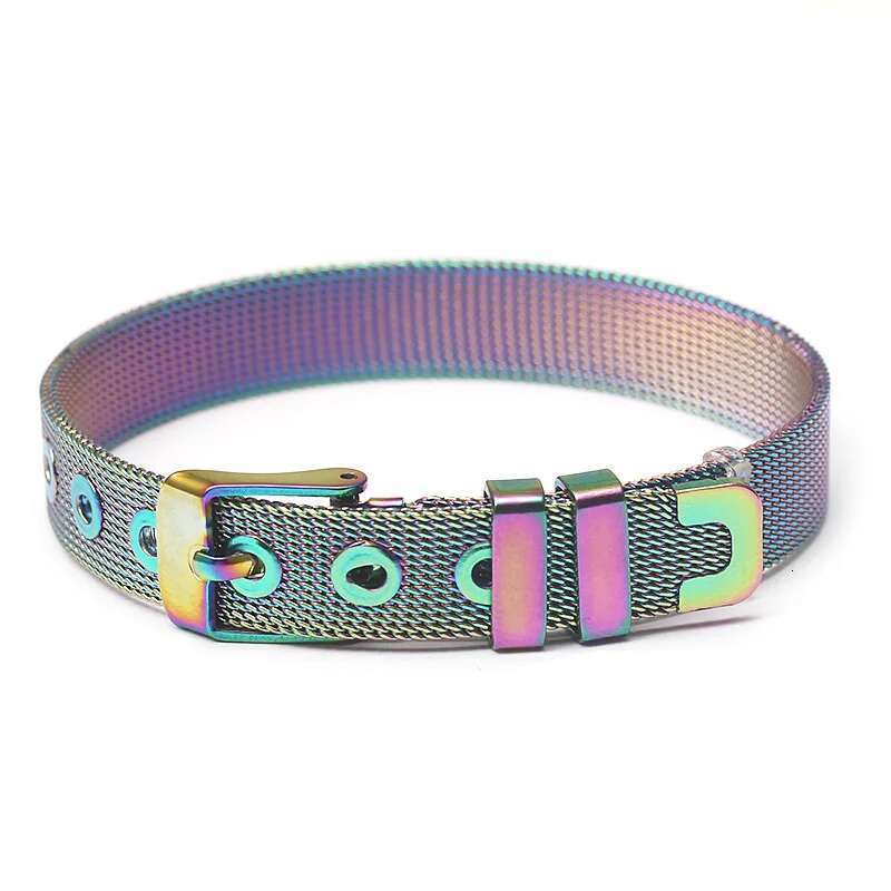 Rose Gold Stainless Steel Mesh Bracelets For Women With Silver Color Beads Charm Watch Belt Bracelets Bangles As Girls Gift