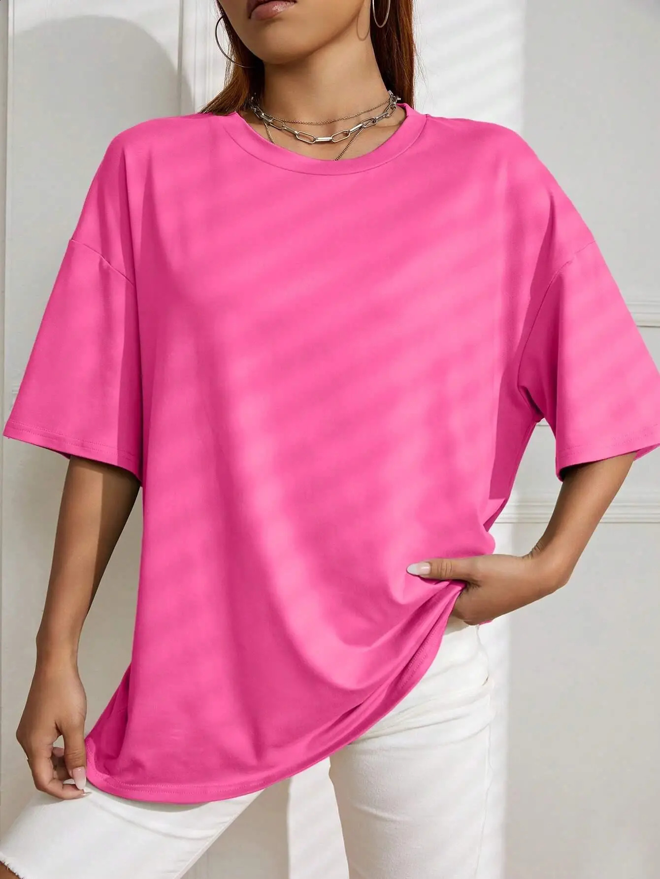 Solid Color Short Sleeve Women Fitness Cotton Soft Tshirts Breathable Comfortable Clothes Basic All Match Loose Tee Shirt Female 250319