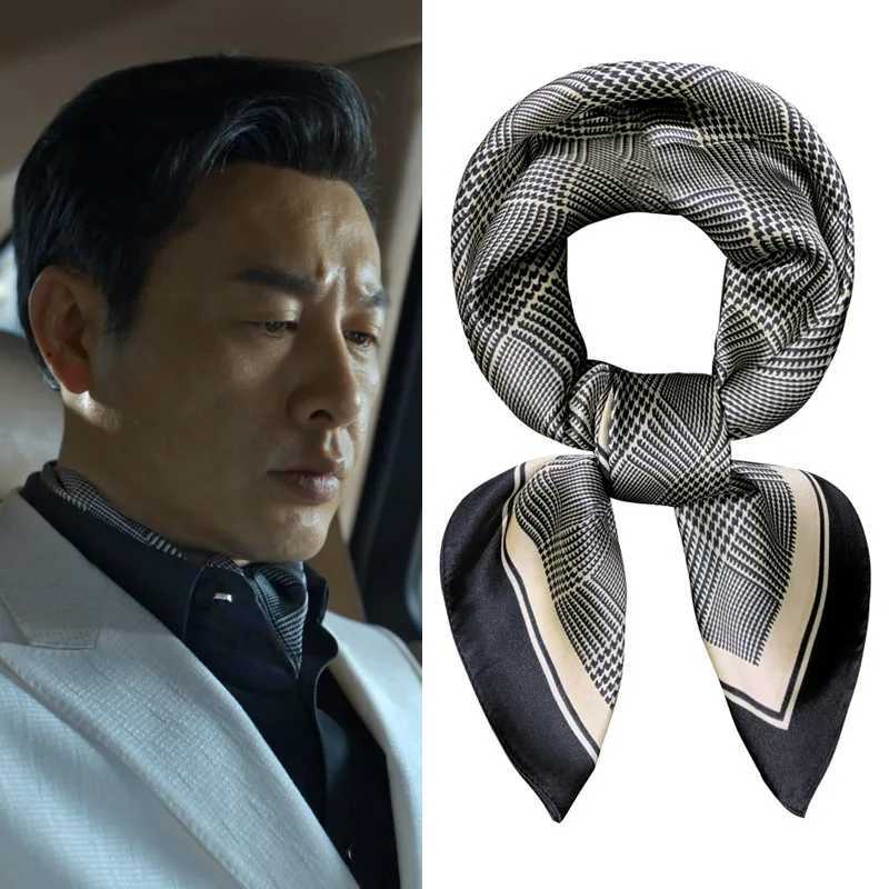 Scarf Mens Silk Scarf Tie Small Strip Pocket Square Neckline Scarf Artificial Silk Small Square Towel Boys X250319
