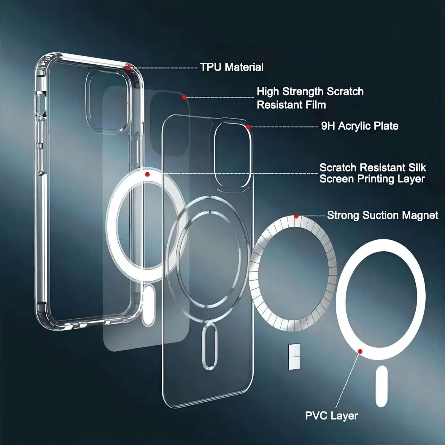 Original Clear Transparent Shockproof for iphone 16 15 14 13 Pro Max Ultra Plus Magnetic Mobile Phone Case Accessories