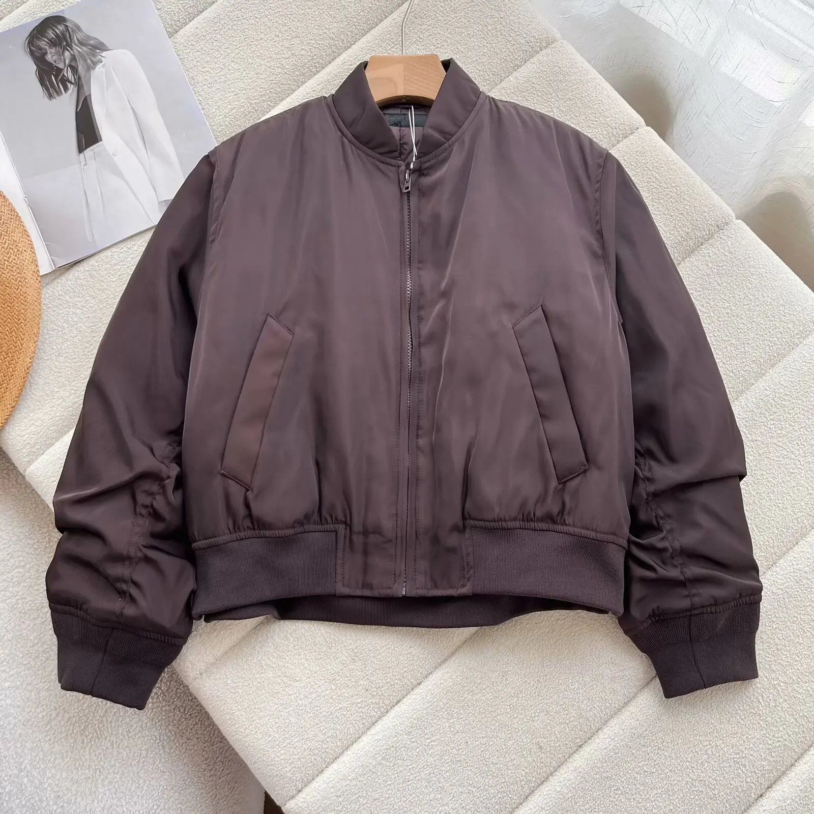 Spring Warm Women Baseball Jackets Oversized Basic Coat Zipper Loose Bomber Jacket Female Outwear 250317