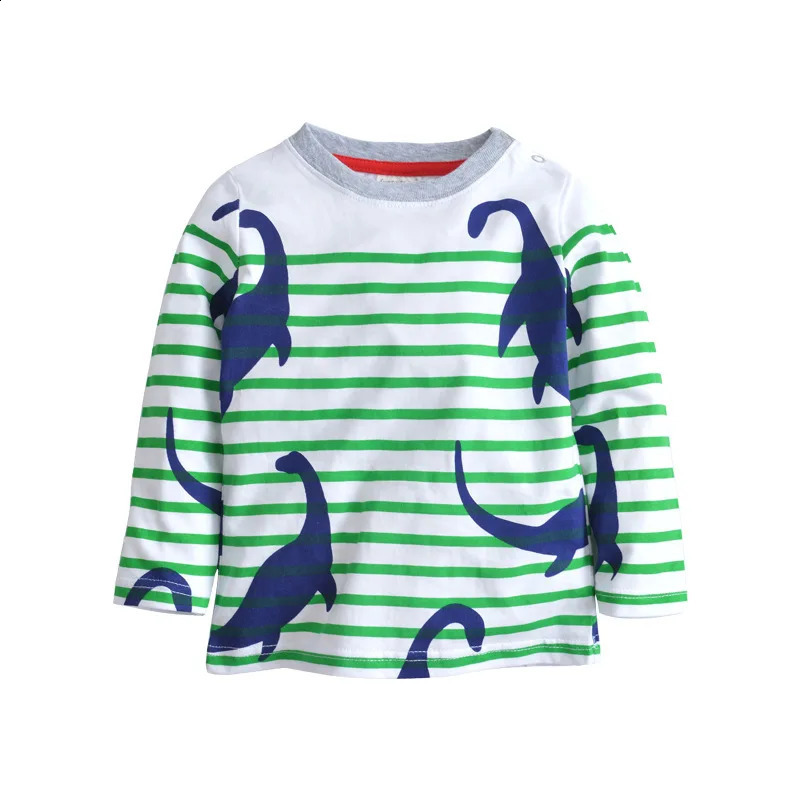 Little maven Baby Kids Tops Autumn Casual Clothes Cotton T-shirt Long Sleeves Animal Dinosaur Boys Long Sleeve T Shirts 250319