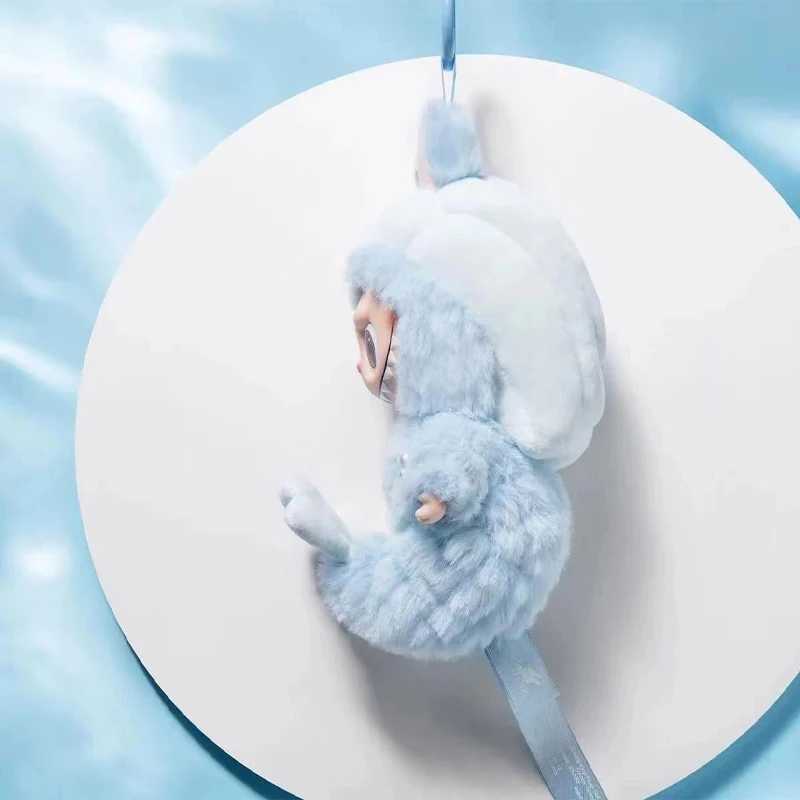 Miniso Vinyl Pendant Keychain Blue Macaron Plush Doll Mermaid Labb Heartbeat Bubble Face Series Cartoon Series X250318
