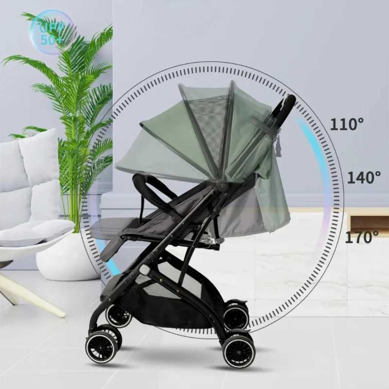 Portable folding baby stroller multifunctional childrens stroller detachable and washable lightweight four-wheel baby stroller Z250319