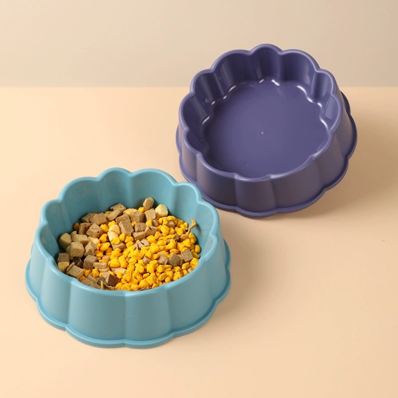 Frosted lace single petal shaped pet dog bowl
