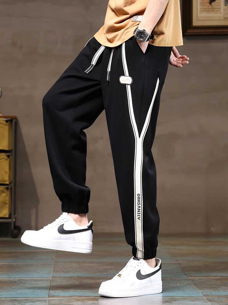 2023 New Mens Joggers Sweatpants Baggy Pants Fashion Drawstring Black Grey Cotton Casual Loose Trousers Plus Size 6XL 7XL 8XL X250319