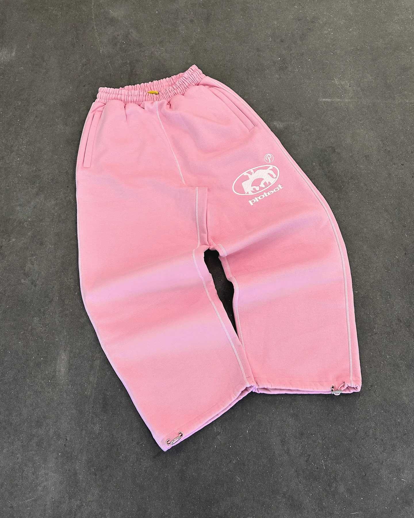 Street Wear PROTECT Fashion Letters Embroidered Pink Loose Sweatpants For Men and Women Y2K Harajuku Hip Hop Casual Joker Pants X250319