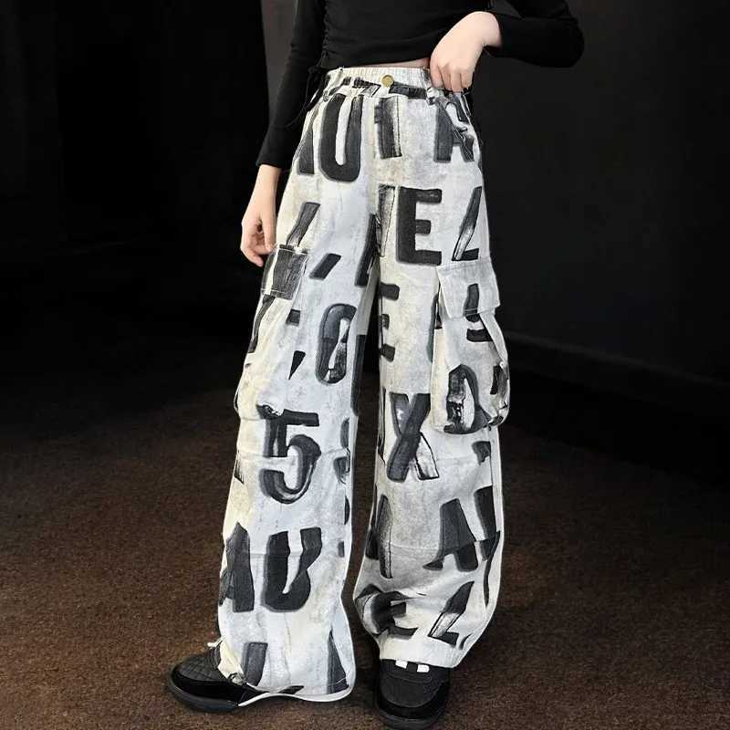 Streetwear Cute Girls Cargo Pants for Kids Trousers Teenagers Wide-legged Pants Children Outfits Baby Clothes 5 7 9 11 13 YearsT250318